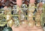 CNG7752 13*18mm - 15*25mm faceted freeform lemon quartz beads
