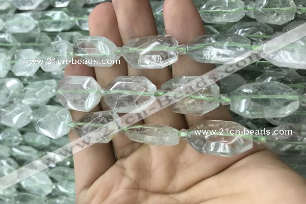 CNG7803 13*18mm - 18*25mm faceted freeform green quartz beads