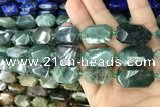CNG7815 13*18mm - 18*25mm faceted freeform moss agate beads