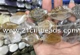 CNG7830 20*28mm - 25*35mm faceted freeform scenic quartz beads