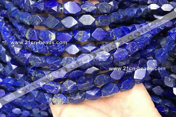 CNG7847 15.5 inches 8*12mm - 9*13mm faceted nuggets lapis lazuli beads