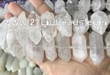 CNG7940 15*30mm - 17*30mm faceted nuggets white crystal beads