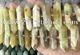 CNG7942 10*22mm - 12*45mm faceted nuggets yellow opal beads