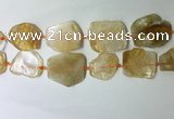 CNG7972 25*30mm - 35*45mm freeform citrine slab beads