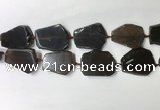 CNG7977 25*30mm - 35*45mm freeform smoky quartz slab beads
