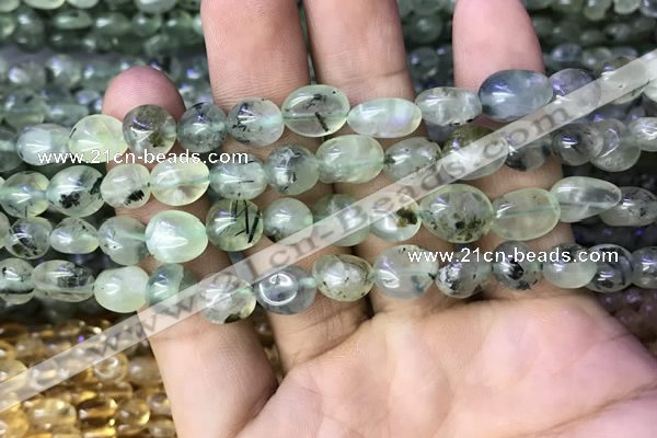 CNG8035 15.5 inches 8*10mm nuggets green rutilated quartz beads