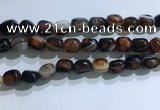 CNG8197 15.5 inches 10*14mm nuggets striped agate beads wholesale