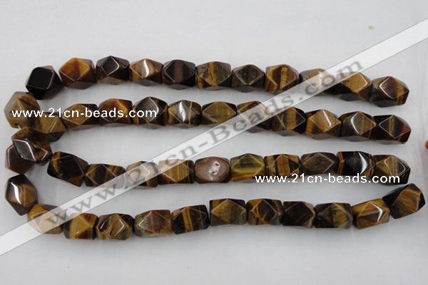 CNG831 15.5 inches 13*18mm faceted nuggets yellow tiger eye beads