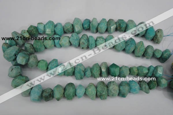 CNG868 15.5 inches 7*12mm – 12*20mm faceted nuggets amazonite beads