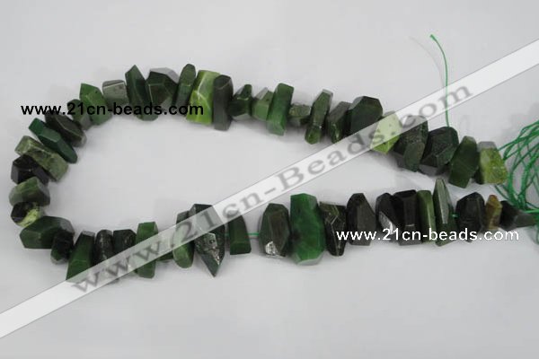 CNG869 15.5 inches 7*14mm – 13*25mm faceted nuggets Canadian jade beads