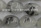 CNG887 15.5 inches 18*25mm nuggets black rutilated quartz beads