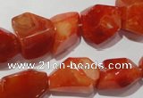 CNG900 15.5 inches 12*18mm – 18*24mm faceted nuggets red agate beads