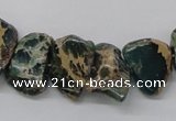 CNI20 16 inches 15*12mm nuggets natural imperial jasper chip beads