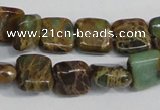 CNI37 15.5 inches 6*6mm square natural imperial jasper beads