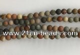 CNI377 15.5 inches 8mm round matte American picture jasper beads