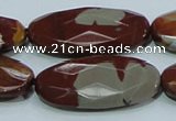 CNJ04 15.5 inches 20*40mm faceted oval natural noreena jasper beads
