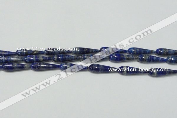 CNL1271 15.5 inches 10*35mm teardrop natural lapis lazuli beads