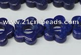 CNL1311 15.5 inches 18mm carved flower natural lapis lazuli beads