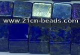 CNL1675 15.5 inches 9*9mm cube lapis lazuli gemstone beads
