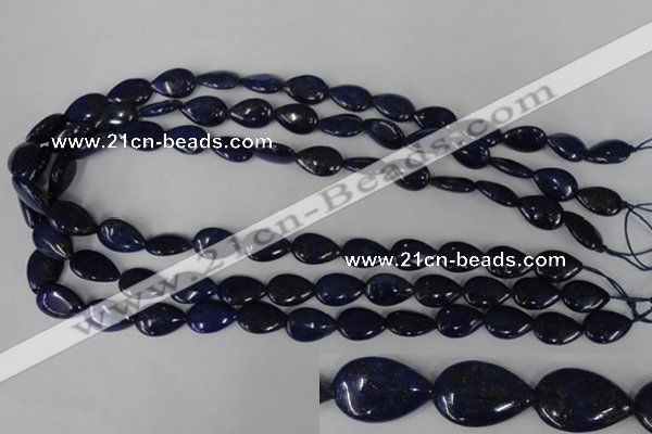CNL501 15.5 inches 10*14mm flat teardrop natural lapis lazuli beads