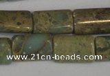 CNS215 15.5 inches 8*12mm flat tube natural serpentine jasper beads