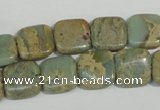 CNS250 15.5 inches 12*12mm square natural serpentine jasper beads