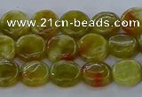 CNS619 15.5 inches 8mm flat round green dragon serpentine jasper beads
