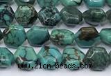 CNT549 15.5 inches 6mm hexagon turquoise gemstone beads