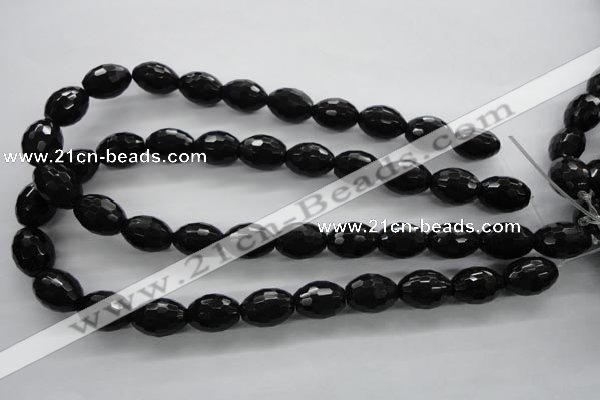 COB375 15.5 inches 13*18mm faceted rice black obsidian beads