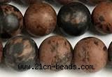 COB822 15 inches 8mm round matte mahogany obsidian beads