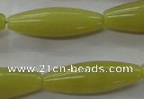 COJ106 15.5 inches 12*35mm rice olive jade beads wholesale