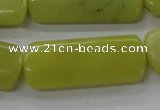 COJ109 15.5 inches 16*40mm rectangle olive jade beads wholesale