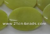 COJ110 15.5 inches 25*35mm oval olive jade beads wholesale