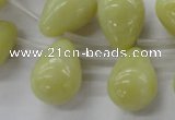 COJ114 Top-drilled 16*22mm teardrop olive jade beads wholesale
