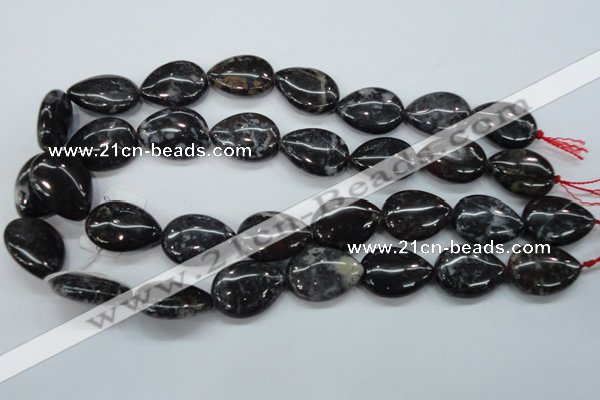 COJ30 15.5 inches 18*25mm flat teardrop blood jasper gemstone beads