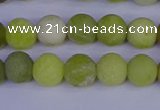 COJ402 15.5 inches 8mm round matte olive jade beads wholesale
