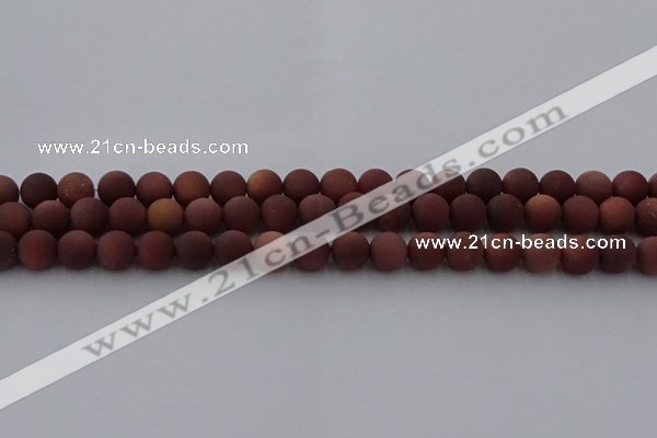 COJ472 15.5 inches 8mm round matte African blood jasper beads