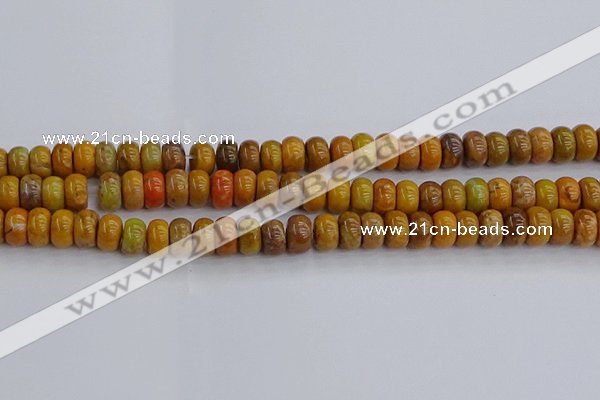 COJ612 15.5 inches 5*8mm rondelle orpiment jasper beads