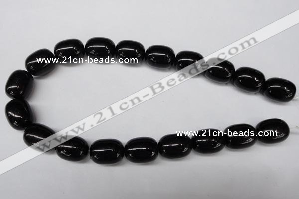 CON28 15.5 inches 15*20mm drum black onyx gemstone beads