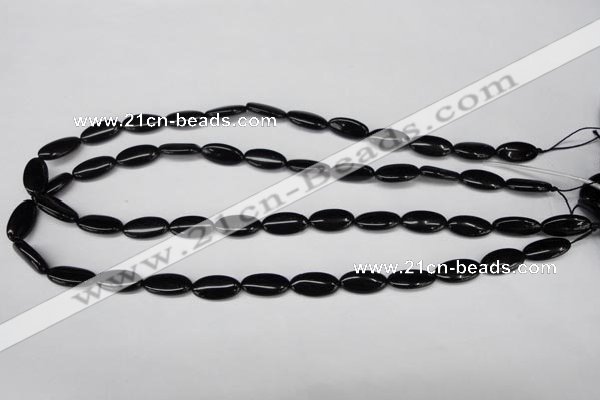 CON32 15.5 inches 8*16mm oval black onyx gemstone beads