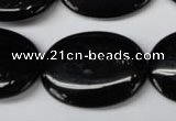 CON37 15.5 inches 22*30mm oval black onyx gemstone beads