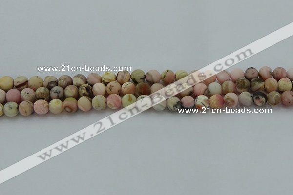 COP1331 15.5 inches 6mm round matte natural pink opal gemstone beads