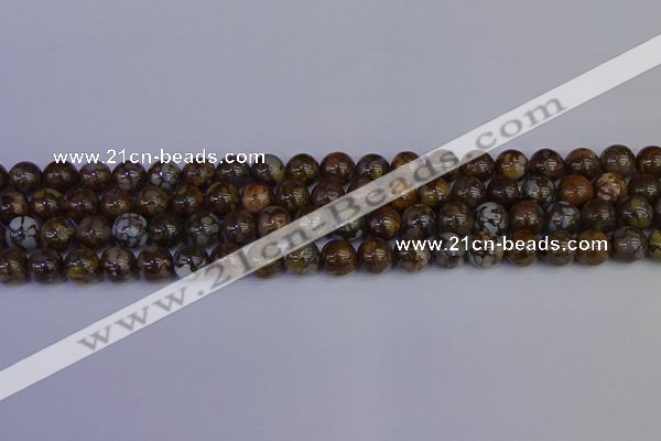 COP1372 15.5 inches 8mm round fire lace opal beads wholesale