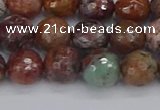 COP1395 15.5 inches 8mm faceted round African green opal beads