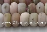 COP1547 15.5 inches 5*8mm rondelle matte natural pink opal beads