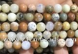 COP1570 15.5 inches 12mm round yellow moss opal beads wholesale