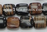COP244 15.5 inches 14*14mm square natural brown opal gemstone beads