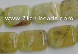 COP374 15.5 inches 15*20mm rectangle yellow opal gemstone beads