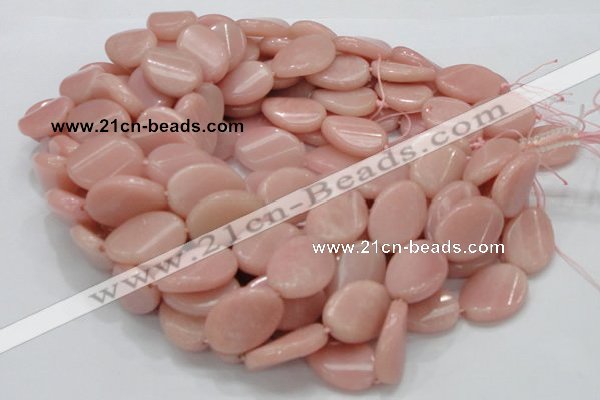 COP426 15.5 inches 18*25mm twisted oval Chinese pink opal gemstone beads