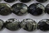 COP487 15.5 inches 13*18mm faceted oval natural grey opal beads